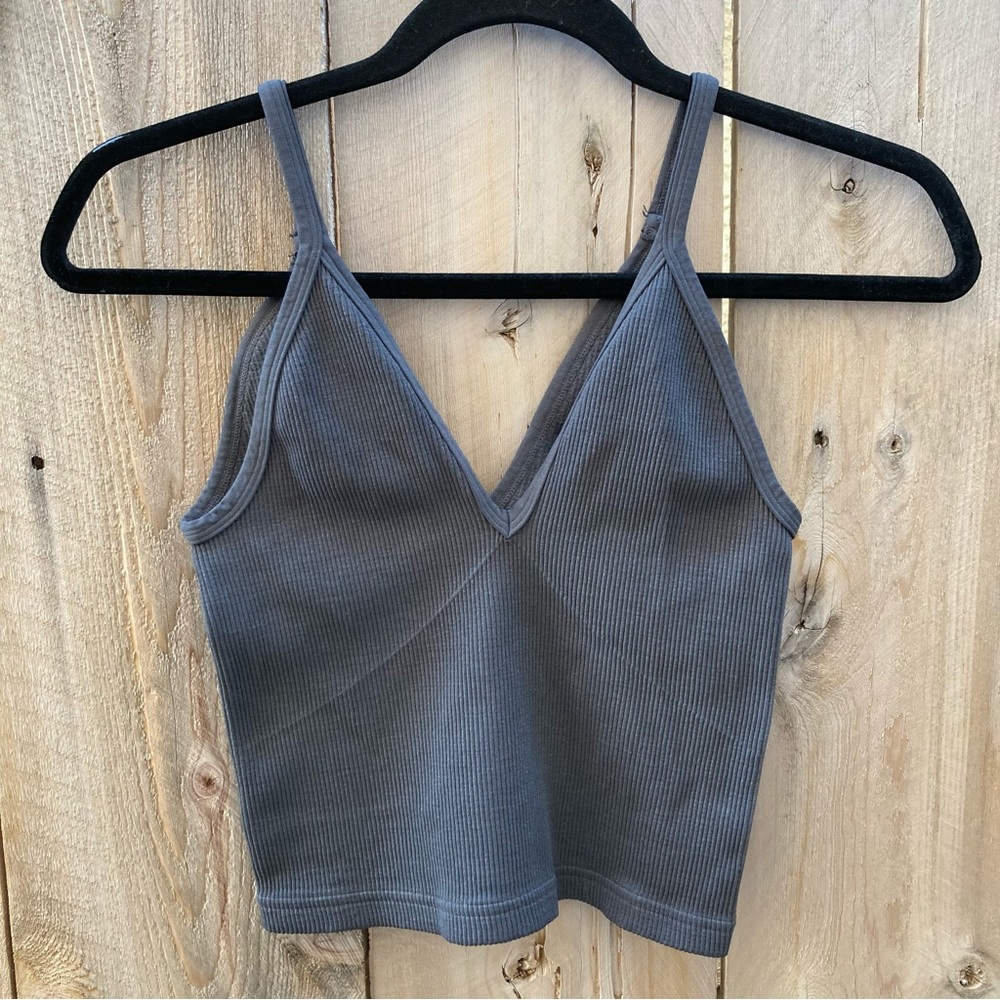 Free People Movement Happiness Runs V Neck Tank in Gray size M/L